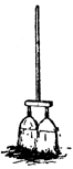 Image E: A simple-to-make barn broom made from broken pieces.